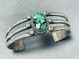 Gorgeous Vintage Native American Navajo Signed Damale Turquoise Sterling Silver Bracelet-Nativo Arts