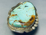 436 Grams!!! Best Vintage Native American Navajo Gold Sterling Silver Turquoise Bracelet-Nativo Arts