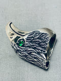 One Of The Most Unique Vintage Native American Navajo Eagle Sterling Silver Feather Ring-Nativo Arts