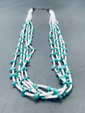 Superior Vintage Santo Domingo Turquoise Heishi Sterling Silver Necklace-Nativo Arts