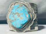 179 Grams Heavy Native American Navajo Turquoise Sterling Silver Bracelet Cuff-Nativo Arts