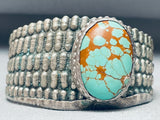 Native American Anthony Lovato Vintage Santo Domingo Turquoise Sterling Silver Bracelet-Nativo Arts