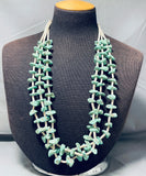 Native American 156 Grams Vintage Navajo Green Turquoise Nugget Sterling Silver Necklace-Nativo Arts