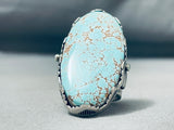 Jerman Vandever Vintage Native American Navajo #8 Turquoise Sterling Silver Ring 30 G-Nativo Arts