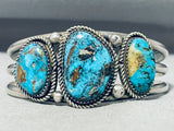 Incomparable Vintage Native American Navajo Smoky Bisbee Turquoise Sterling Silver Bracelet-Nativo Arts
