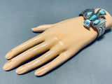 Astounding Vintage Native American Navajo Royston Turquoise Sterling Silver Thunderbird Bracelet-Nativo Arts