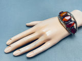 One Of The Best Ever Vintage Native American Navajo Amber Sterling Silver Bracelet-Nativo Arts