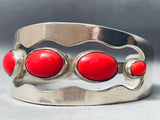 Stunning Southwest Chunky Coral Sterling Silver Bracelet Cuff-Nativo Arts