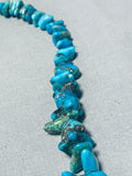 Native American Brilliant Vintage Santo Domingo Pilot Mountain Turquoise Chunks Necklace-Nativo Arts