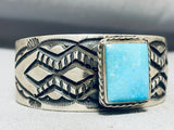 Heavy 92 G, Important Vintage Native American Navajo Turquoise Sterling Silver Bracelet