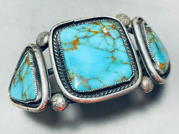 Blue Thunder Turquoise!! Vintage Native American Navajo Sterling Silver Bracelet-Nativo Arts