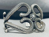 Laguna Rare Early Technique Vintage Native American Zuni Sterling Silver Bracelet Cuff-Nativo Arts