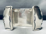 97 Grams Heavy Monster Vintage Native American Navajo Wave Sterling Silver Bracelet - Wow!-Nativo Arts