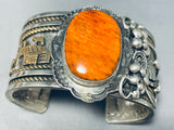 One Of The Best Vintage Native American Navajo Spiny Oyster Sterling Silver 14k Gold Bracelet-Nativo Arts