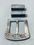 Heavy Vintage Southwest Sterling Silver Hand-stamped Ranger Buckle Set-Nativo Arts