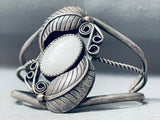 Striking Vintage Native American Navajo Swirl Mother Of Pearl Sterling Silver Bracelet-Nativo Arts