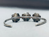 Beautiful Flowers Vintage Native American Navajo Turquoise Sterling Silver Bracelet-Nativo Arts