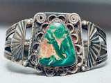 Early 1900's Vintage Native American Navajo Cerrillos Turquoise Sterling Silver Bracelet-Nativo Arts