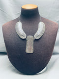 The Biggest Best Vintage Native American Navajo Feather Sterling Silver Necklace-Nativo Arts
