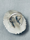 Huge Vintage Native American Navajo Lapis Sterling Silver Heavy Ring