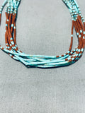 Native American Oh The Intricacy Vintage Santo Domingo Turquoise Heishi Sterling Silver Necklace-Nativo Arts