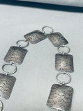 Tremendous Vintage Native American Navajo Sterling Silver Concho Belt Necklace-Nativo Arts