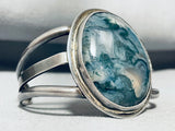 Misty Midnight Jasper Vintage Native American Navajo Sterling Silver Bracelet Old-Nativo Arts