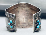 Glorious Vintage Southwest Eyes Of Turquoise Sterling Silver Bracelet-Nativo Arts