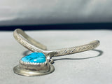 Unique Vintage Native American Navajo Morenci Turquoise Sterling Silver Bracelet-Nativo Arts