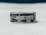 Native American Navajo Story On The Finger Vintage Sterling Silver Hand Carved Ring-Nativo Arts