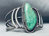 Rare Huge Vintage Native American Navajo Damale Turquoise Sterling Silver Bracelet-Nativo Arts