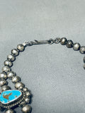 Old Deposit Turquoise Vintage Native American Navajo Sterling Silver Squahs Blossom Necklace-Nativo Arts