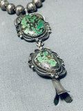 Particularly Rare Vintage Native American Navajo Damale Turquoise Sterling Silver Necklace-Nativo Arts