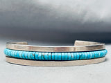 8 Inch Wrist Vintage Native American Navajo Turquoise Inlay Sterling Silver Bracelet-Nativo Arts