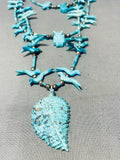 One Of The Best Ever Vintage Navajo Fetish Bird Turquoise Necklace-Nativo Arts