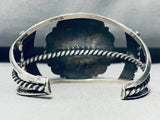 Flower Of Joy!! Vintage Native American Navajo Turquoise Sterling Silver Bracelet Old-Nativo Arts