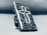 One Of The Best Ever Vintage Native American Navajo Cross Sterling Silver Ring-Nativo Arts
