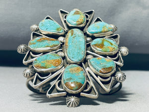 One Of Most Unique Evr Vintage Native American Navajo Royston Turquoise Sterling Silver Bracelet-Nativo Arts