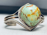 Super Protruding Dome Vintage Native American Navajo Green Turquoise Sterling Silver Bracelet-Nativo Arts