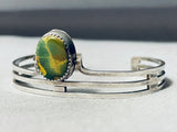 Rare Chee Vintage Native American Navajo Rare Damale Turquoise Sterling Silver Bracelet-Nativo Arts