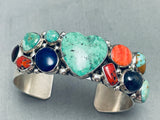 I Love Turquoise Ben Piaso Vintage Native American Navajo Sterling Silver Bracelet-Nativo Arts