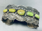 Stunner!! Vintage Native American Navajo Green Turquoise Sterling Silver Bracelet-Nativo Arts