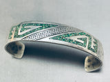 Mesmerizing Vintage Native American Navajo Turquoise Chip Inlay Sterling Silver Bracelet-Nativo Arts