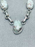Important Vintage Native American Navajo Dry Creek Turquoise Sterling Silver Necklace-Nativo Arts