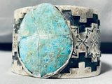 4 Directions Symbolic Navajo Turquoise Sterling Silver Bracelet Cuff-Nativo Arts