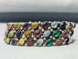 Native American Rare Vintage Navajo So Coloful Sterling Silver Stone Bracelet-Nativo Arts