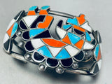 One Of Best Ever Early Vintage Zuni Inlay Sterling Silver Turquoise Bracelet-Nativo Arts