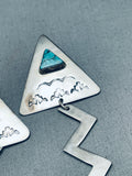 Stunning Vintage Native American Navajo Snake Sterling Silver Earrings-Nativo Arts