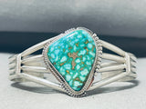Sparkling Native American Navajo Carico Lake Turquoise Sterling Silver Bracelet-Nativo Arts