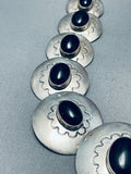 The Best Vintage Native American Navajo Onyx Sterling Silver Necklace-Nativo Arts